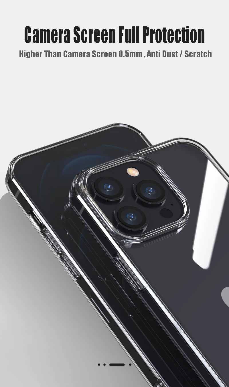 Luxury Tempered Glass Clear Case For iPhone 16 15 14 12 13 Mini 11 Pro XS Max X XR 15 7 8 16Plus SE Transparent Hard Case Fundas