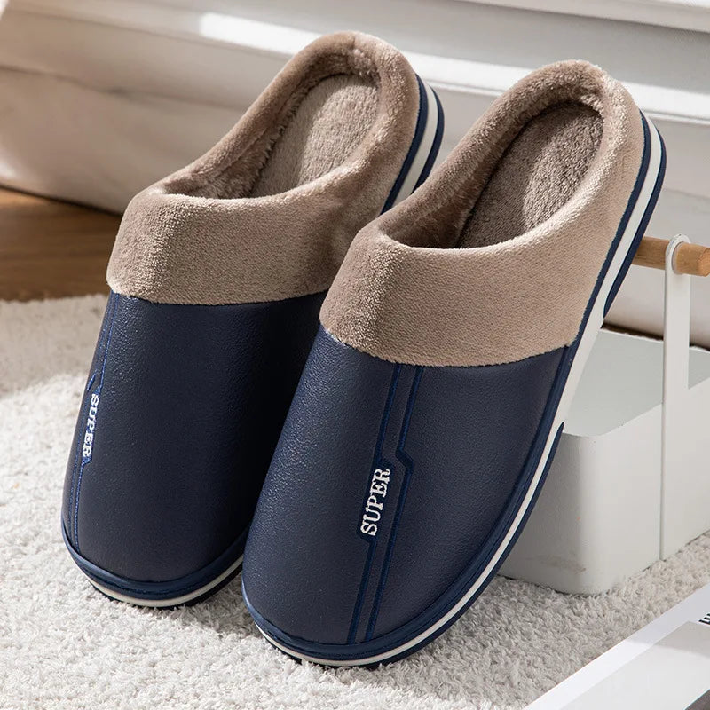 Size 47 48 49 50 Men Autumn Winter Warm Big Size Cotton Slippers Large Size Plus Home Bedroom Casual Shoes House Indoor Slides