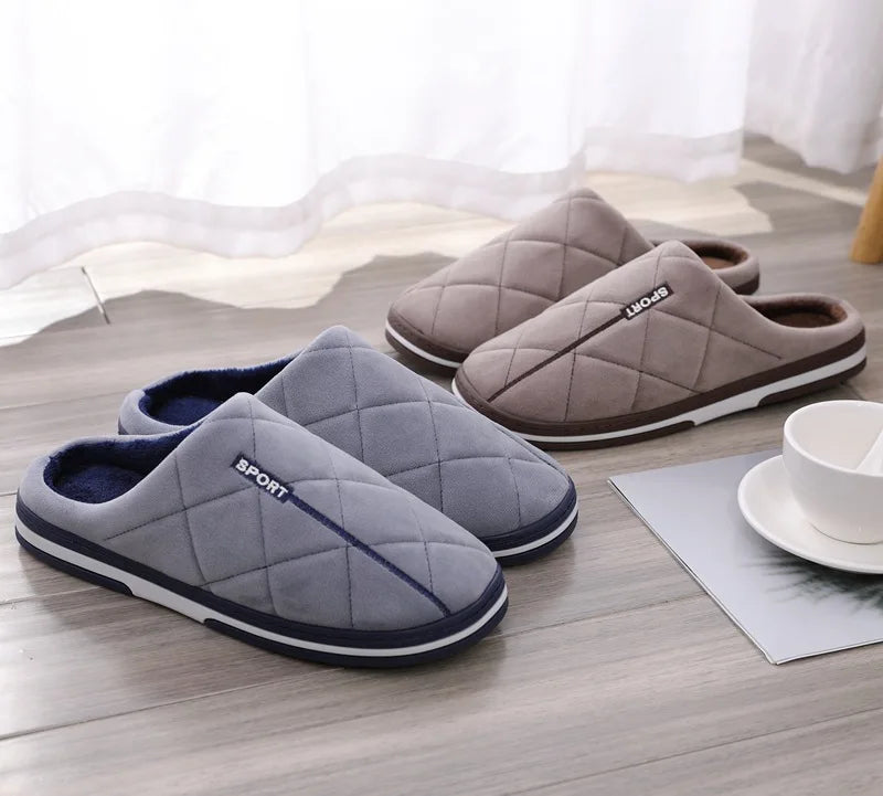 Size 47 48 49 50 Men Autumn Winter Warm Big Size Cotton Slippers Large Size Plus Home Bedroom Casual Shoes House Indoor Slides