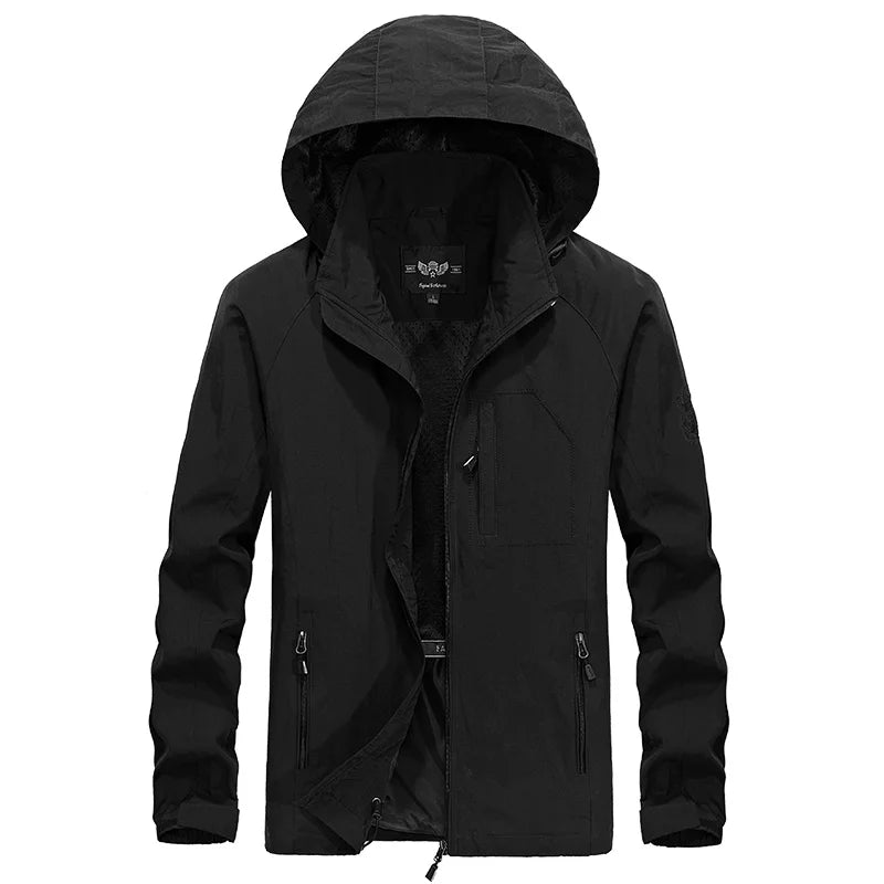 Men's Waterproof Jacket 2025 Spring Autumn Casual Windbreaker Jackets Mens Breathable Hooded Outdoor Thin Coats 6XL Clothes