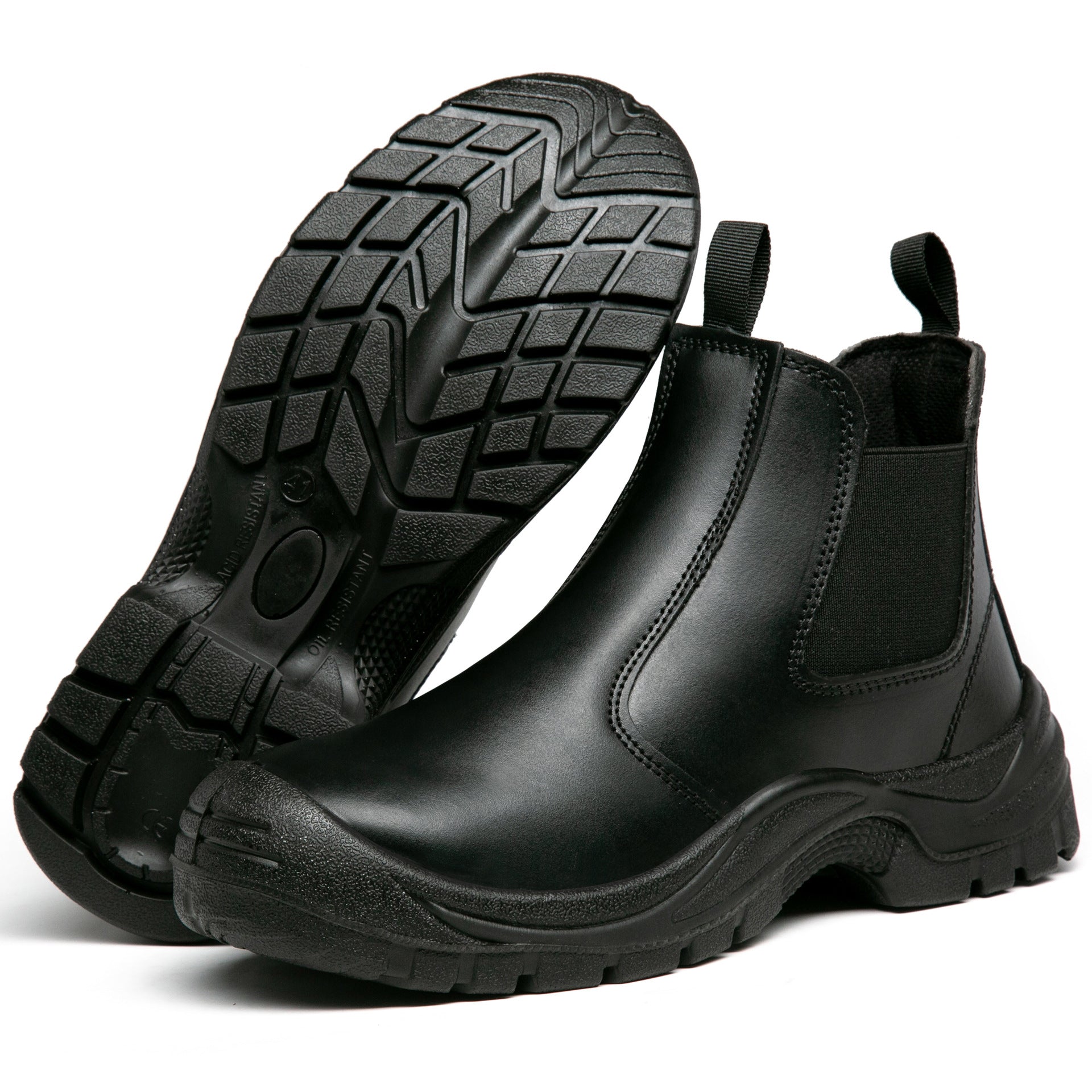 2025 New Work Safety Boots waterproof leather boots Men shoes Non-slip Indestructible shoes Protection boots Work shoes quality