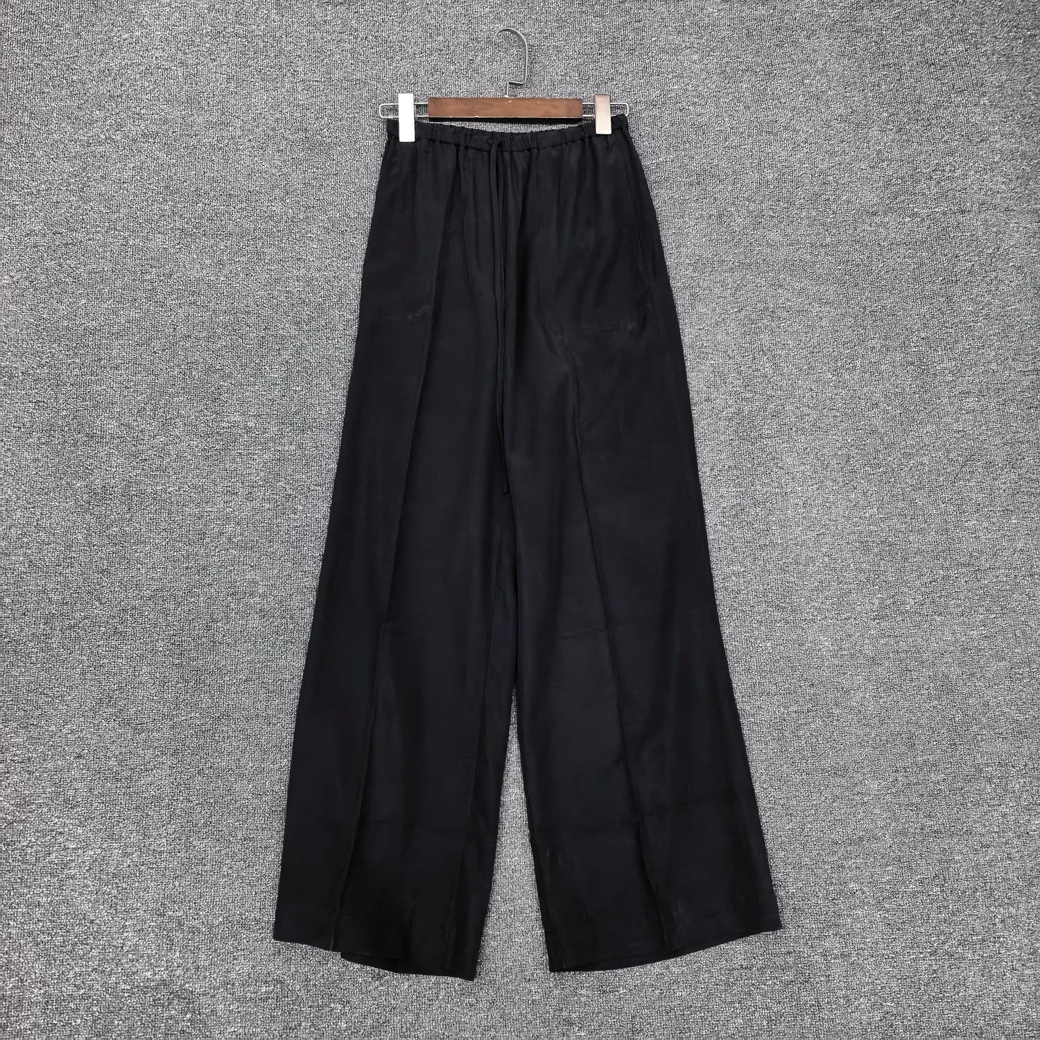 Women 2025 Summer Simple New Style Linen Blend Drawstring High Waist Wide-leg Trousers