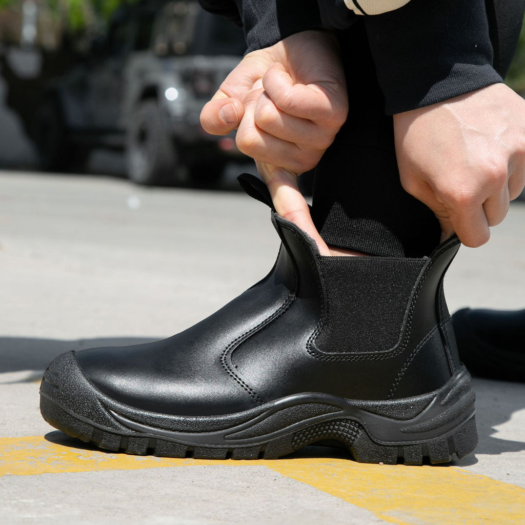 2025 New Work Safety Boots waterproof leather boots Men shoes Non-slip Indestructible shoes Protection boots Work shoes quality