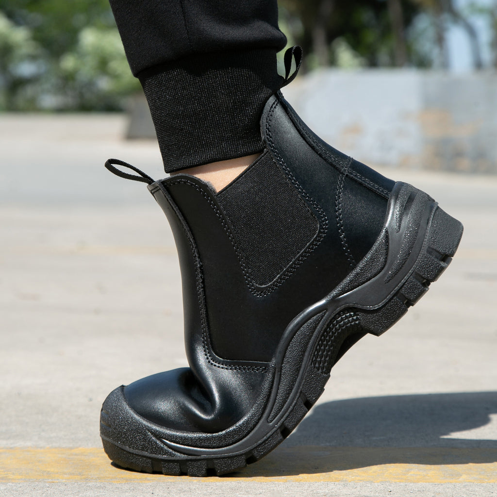 2025 New Work Safety Boots waterproof leather boots Men shoes Non-slip Indestructible shoes Protection boots Work shoes quality