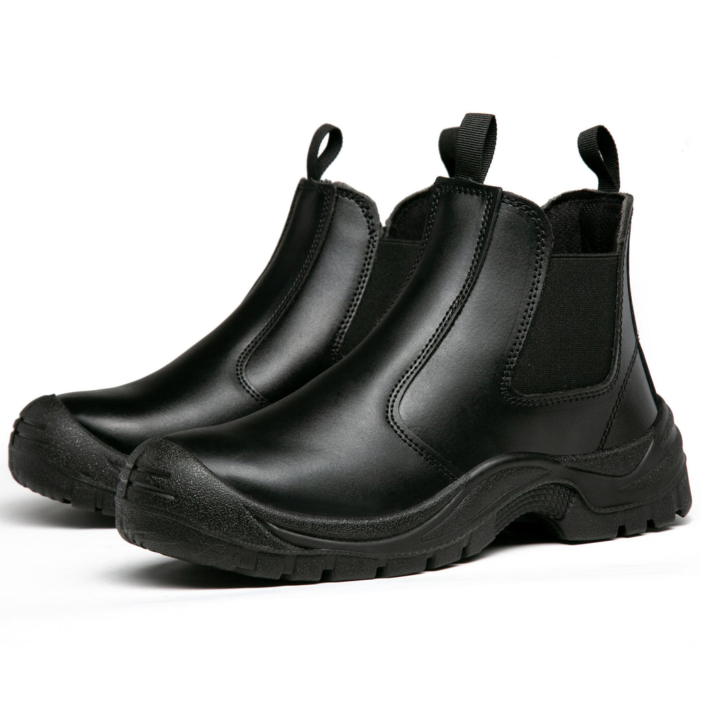 2025 New Work Safety Boots waterproof leather boots Men shoes Non-slip Indestructible shoes Protection boots Work shoes quality