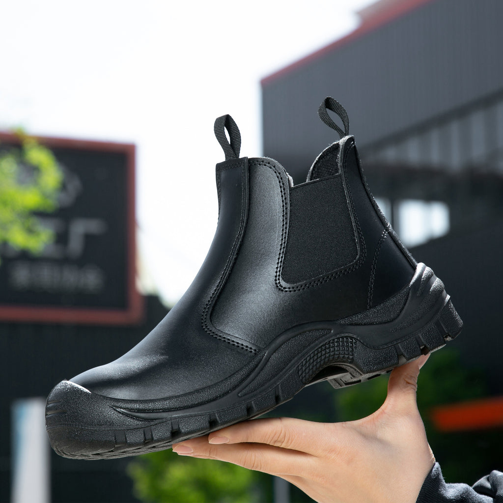 2025 New Work Safety Boots waterproof leather boots Men shoes Non-slip Indestructible shoes Protection boots Work shoes quality