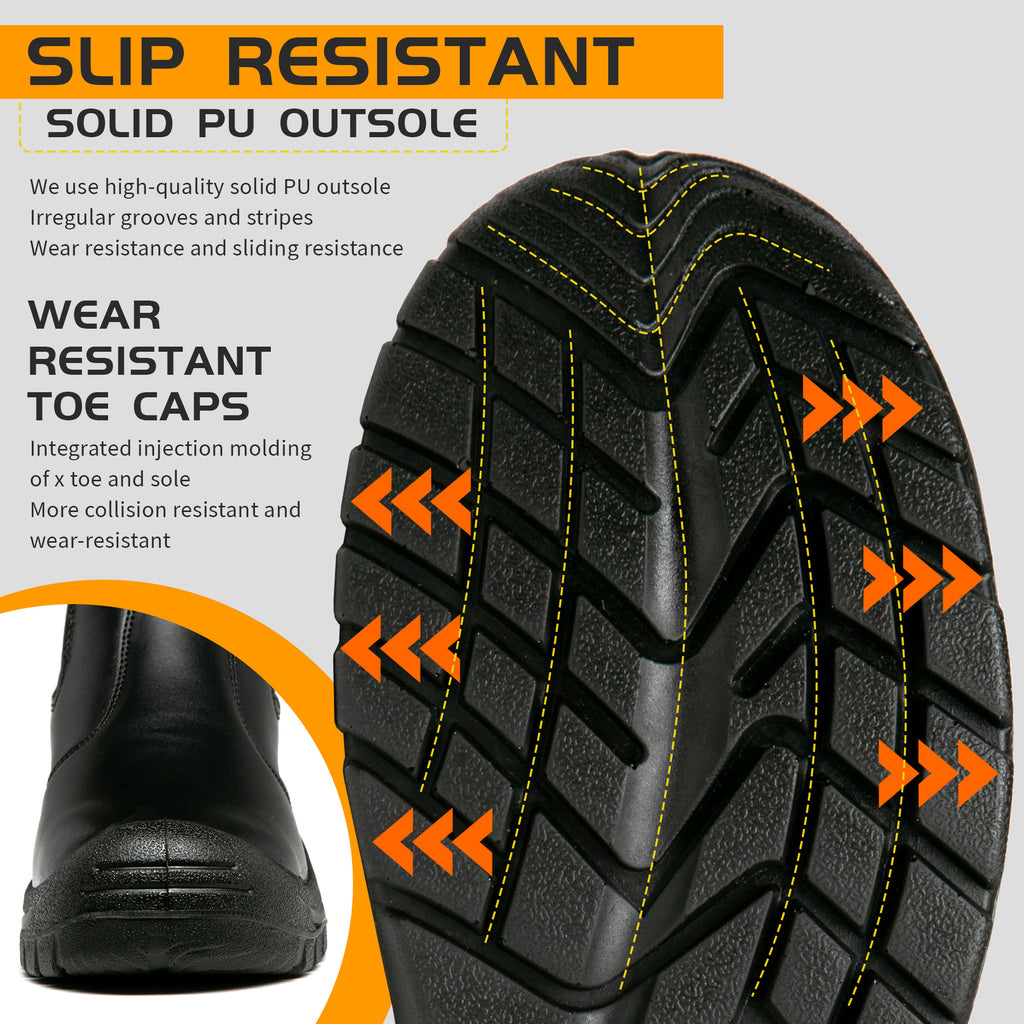 2025 New Work Safety Boots waterproof leather boots Men shoes Non-slip Indestructible shoes Protection boots Work shoes quality