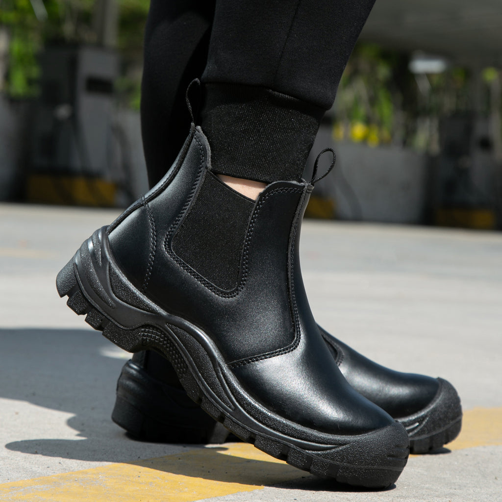 2025 New Work Safety Boots waterproof leather boots Men shoes Non-slip Indestructible shoes Protection boots Work shoes quality