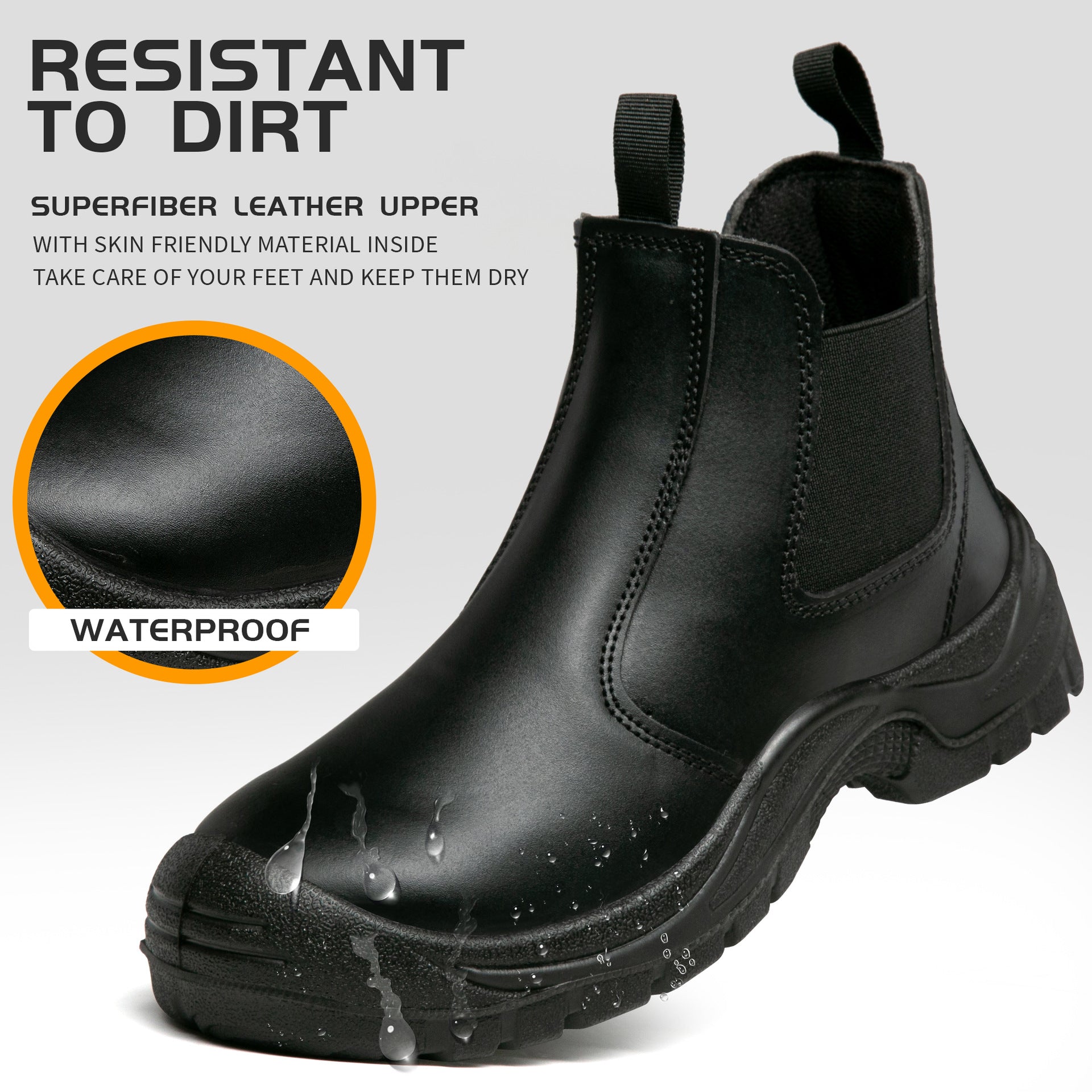 2025 New Work Safety Boots waterproof leather boots Men shoes Non-slip Indestructible shoes Protection boots Work shoes quality