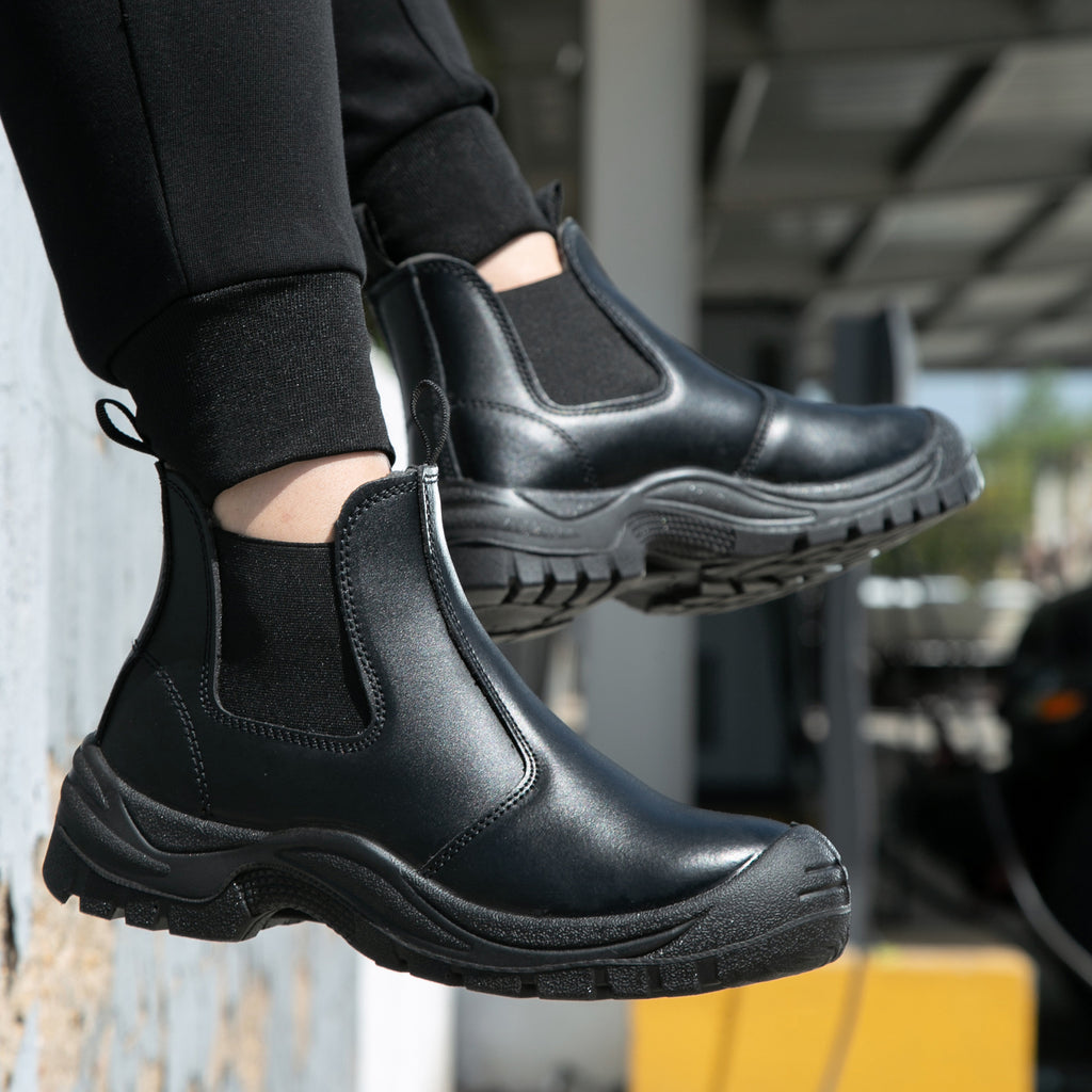 2025 New Work Safety Boots waterproof leather boots Men shoes Non-slip Indestructible shoes Protection boots Work shoes quality