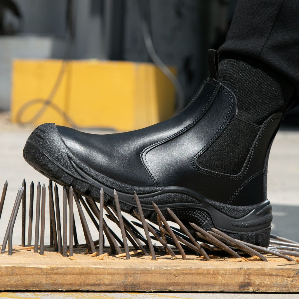 2025 New Work Safety Boots waterproof leather boots Men shoes Non-slip Indestructible shoes Protection boots Work shoes quality