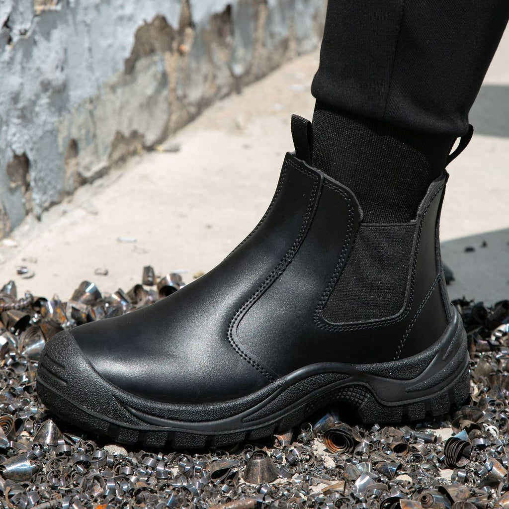 2025 New Work Safety Boots waterproof leather boots Men shoes Non-slip Indestructible shoes Protection boots Work shoes quality