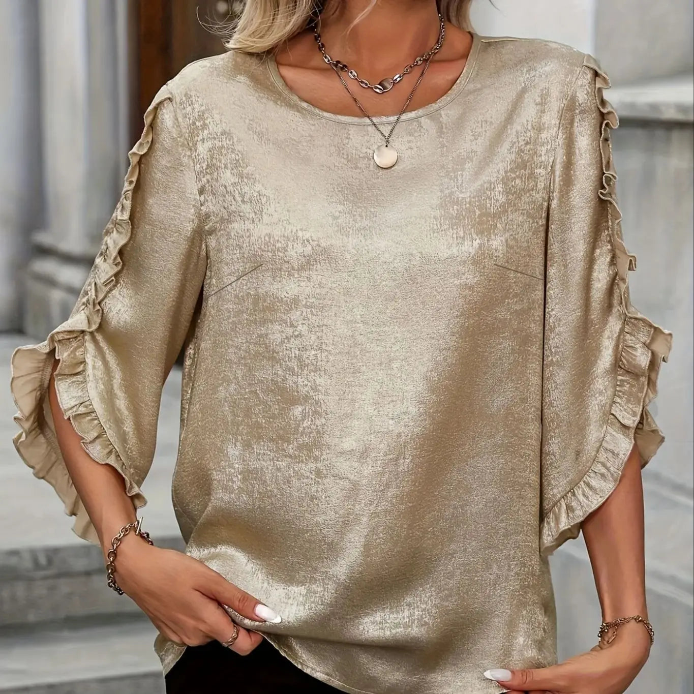 Women's plus size shirt summer chic elegant shirt casual women's fashionable shirt