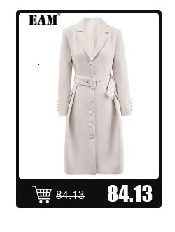 [EAM] High Elastic Waist Blue Back Plaid Denim Long A-line Half-body Skirt Women Fashion Tide New Spring Autumn 2025 1DH8117