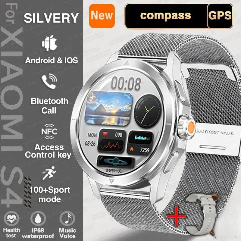 Xiaomi S4 Ultra Outdoor Sports Smart Watch Men AMOLED Screen NFC GPS Compass Heart rate Waterproof Bluetooth Call SmartWatch