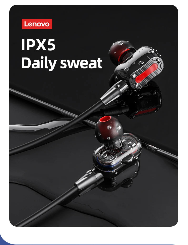 Lenovo Original HE05 Pro TWS Wireless Earphone Bluetooth 5.0 Waterproof Microphone Sports Noise Reduction Neckband Headphones