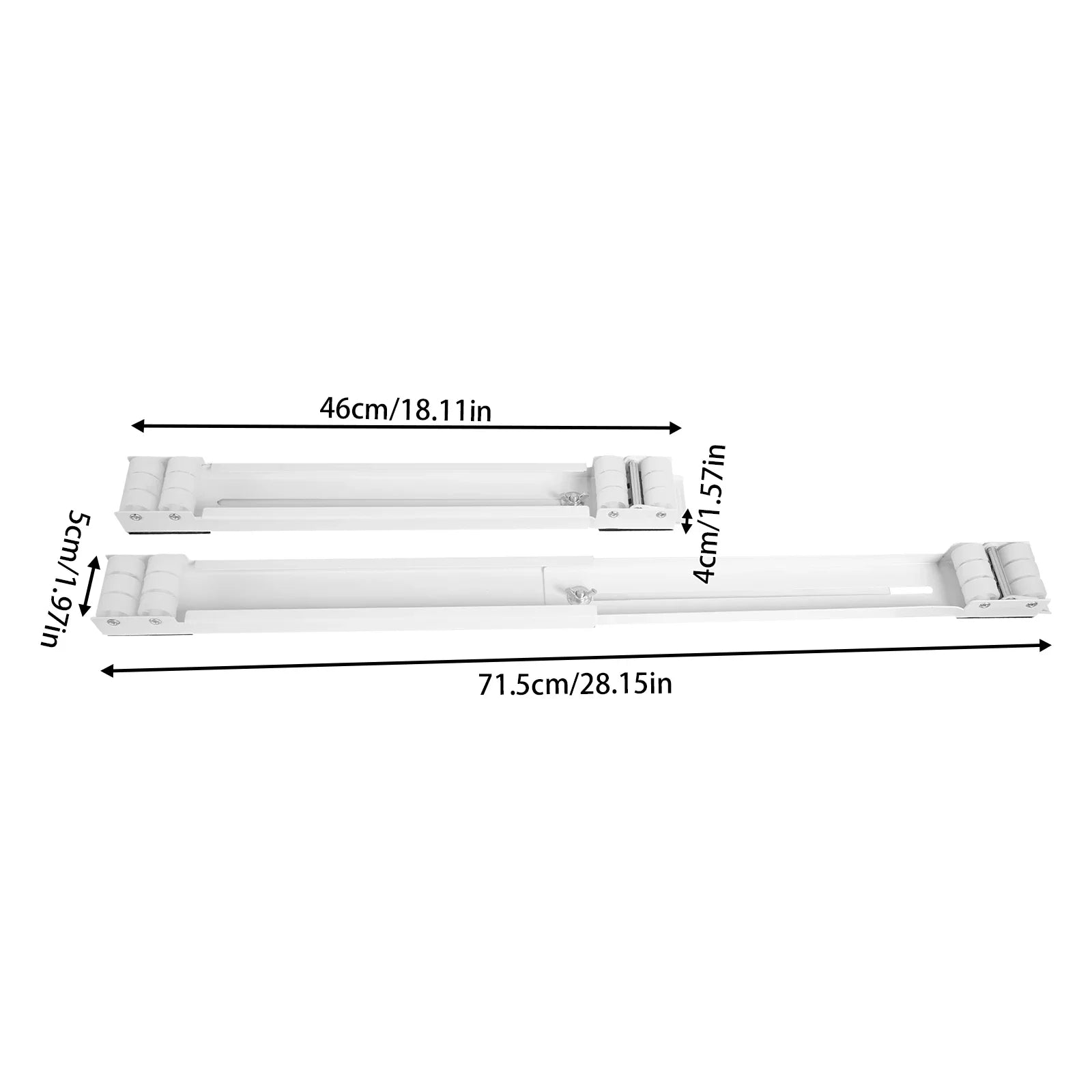 2 PCS Base Stand Adjustable Length Holder Appliance Rollers For Washing Machine 440.92lbs Load-bearing