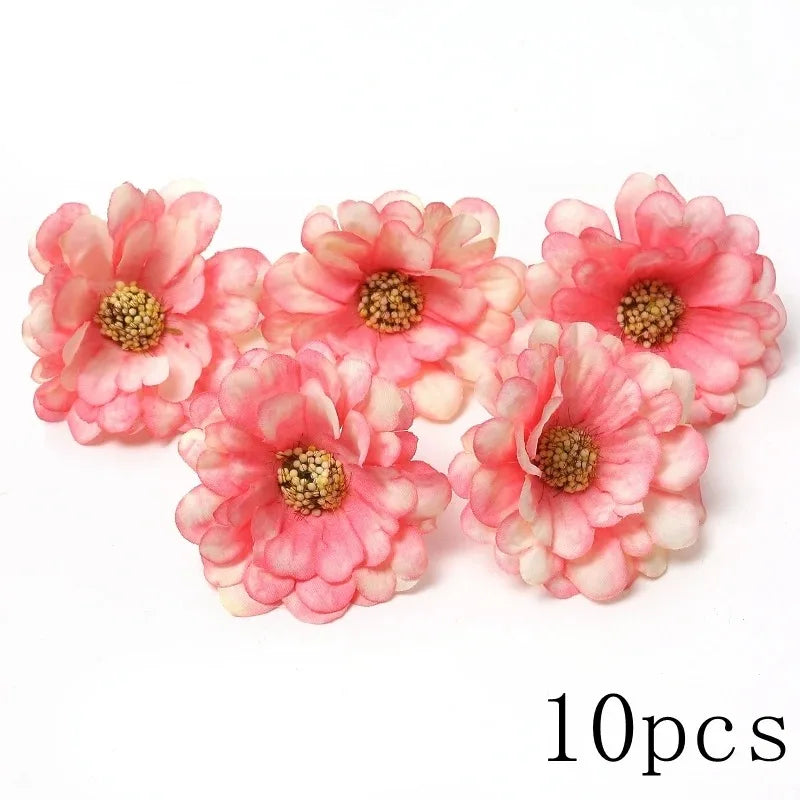 Pink Artificial Flowers Head For Wedding Home Room Decor DIY Fake Flowers For Decoration Birthday Party Craft Wreath Decoration