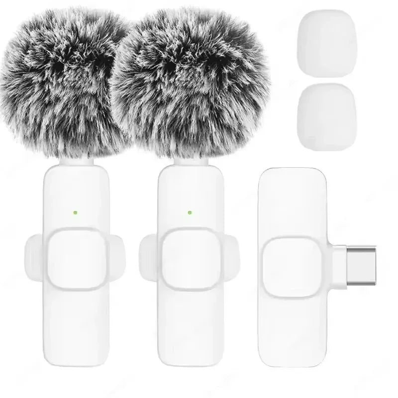 Lavalier Microphone Audio Video Recording Mini Replaceable Windproof Fleece Microphone for vlog YouTube Shooting Wireless Mic