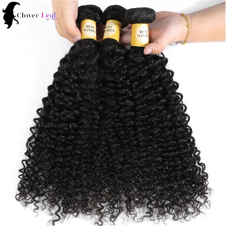 Deep Wave Human Hair Bundles Raw Hair Bundles 100% Natural Deep Curly Remy Peruvian Hair Weave Extensions 1/3/4 Bundle for Women
