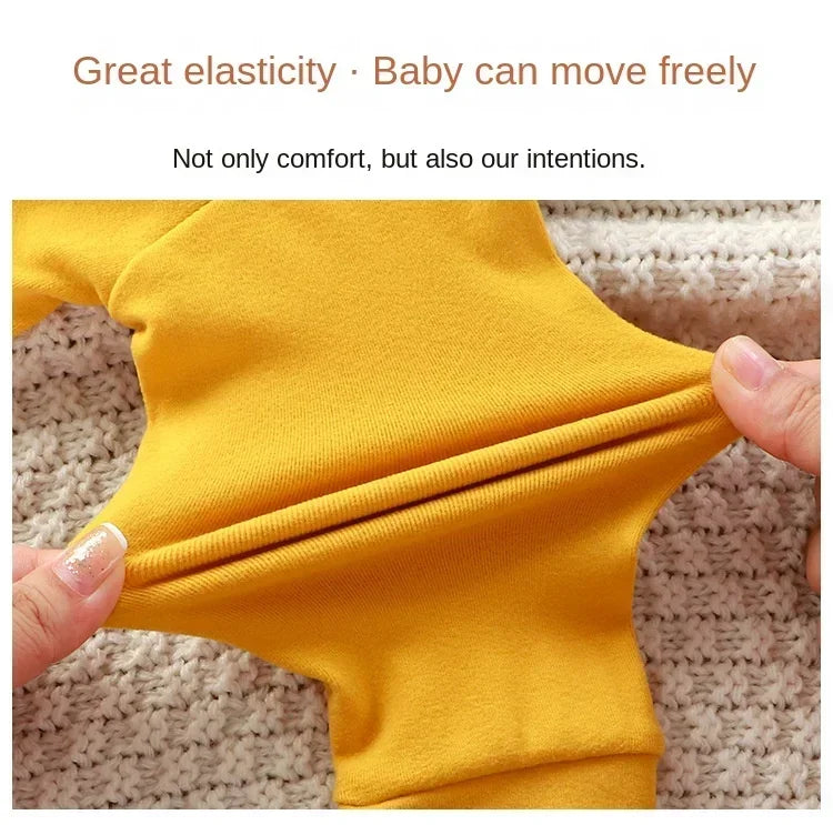 Warm Children's Clothing Spring and Autumn De Velvet Suit Boys Pajamas Girls Homewear Baby Underwear Kids Cartoon Bear Sleepwear