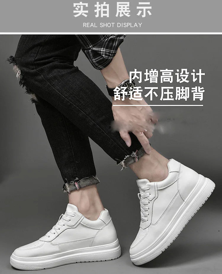 Luxury Elevator Shoes Men Women Sneakers Height Increasing Invisible 6 8 10CM Heighten Sports Man Taller Lift White Shoes