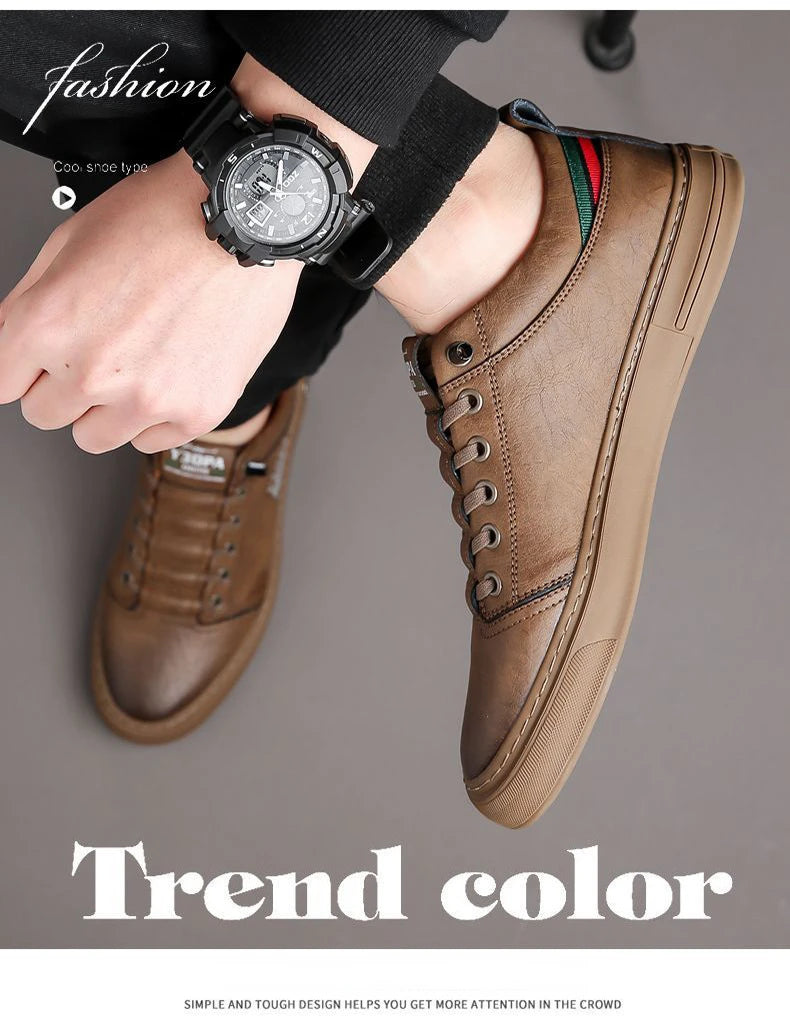 Luxury Men's Casual Shoes 2025 New High Quality Leather Shoes for Men Fashion Comfortable Sports Shoe Outdoor Men's Tennis Shoes