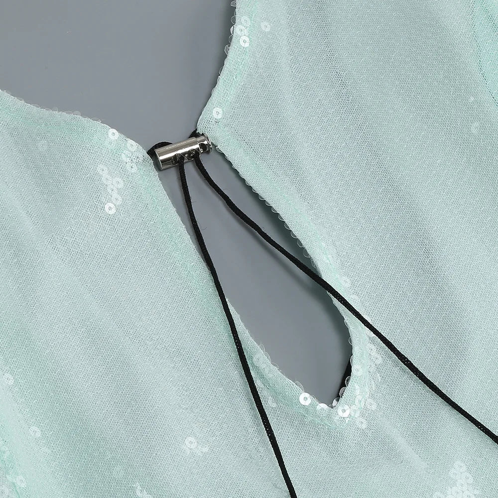 Luxury celebrity vacation photography nightclub evening gown sexy solid color sequin banquet long sleeved dress