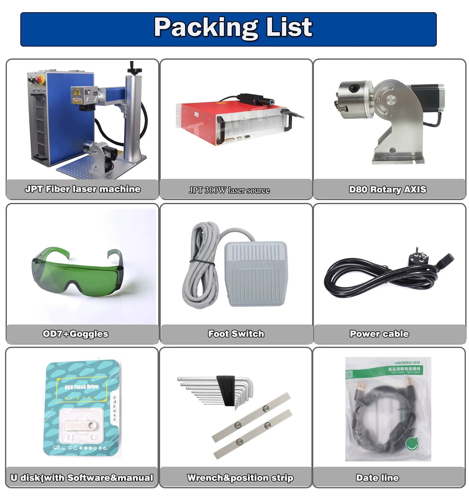 300W JPT Fiber Laser Marking Machine JPT MOPA M7 Metal Cutting For Gold Silver Jewelry Metal Engraving Cutting 110*110MM