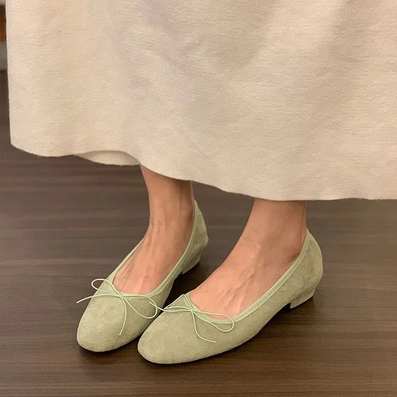 2025 New Female Shallow Women Ballet Flats Dance Shoes With Low Heel Footwear Fashion Round Toe Ladies Flats Slip On Shoes