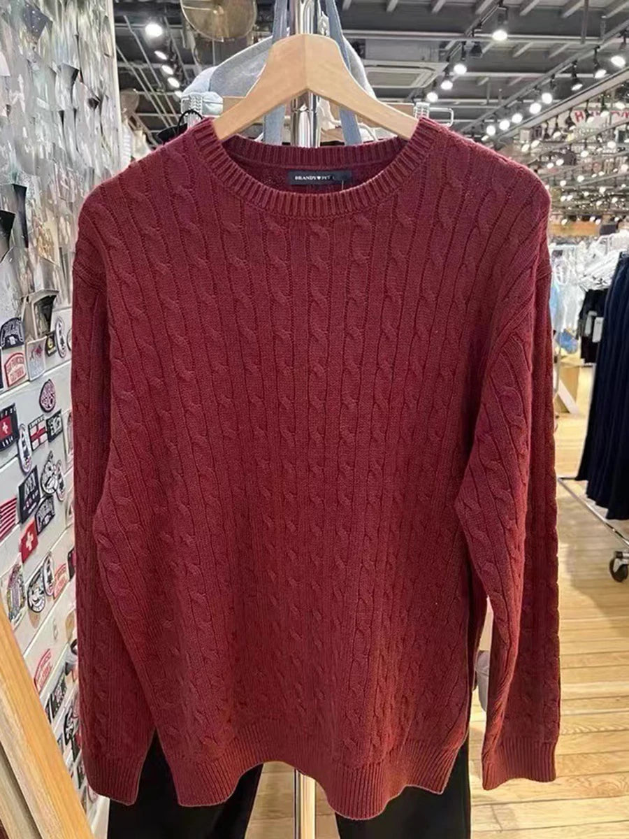 Twisted Flower Vintage Sweater Woman Autumn O-Neck Long Sleeve Pullover Preppy Style Casual Streetwear Jumper Sweaters Top Chic