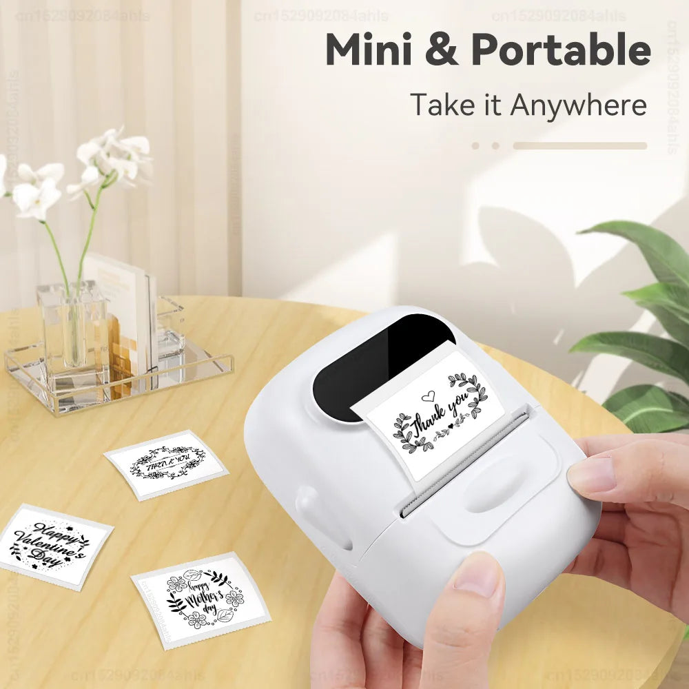 Mini Portable Thermal Printer P50 Adhesive Label Printer Portable Bluetooth Labeling Machine 2inch Maker or 3PK P50 Label Tapes
