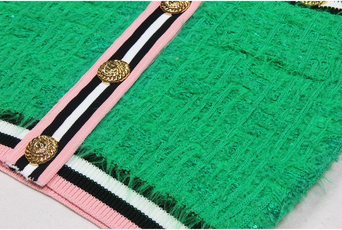 ZJYT Autumn Designer Single Breasted Cardigan Sweaters for Women Knitting Tops Short Sleeve Knitwears Jersey Mujer Blue 2024 New