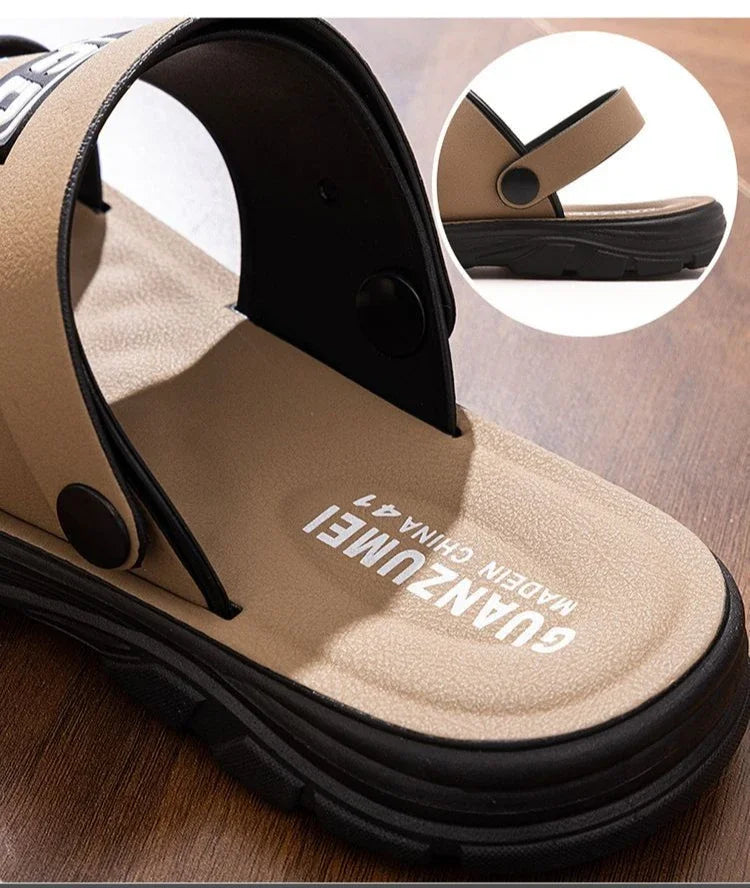 Simple Comfort Mens Slippers Soft Sole Versatile Men Shoe 2025 Summer Comfort Men Sandals Thick Soled Anti Slip Men Casual Shoes