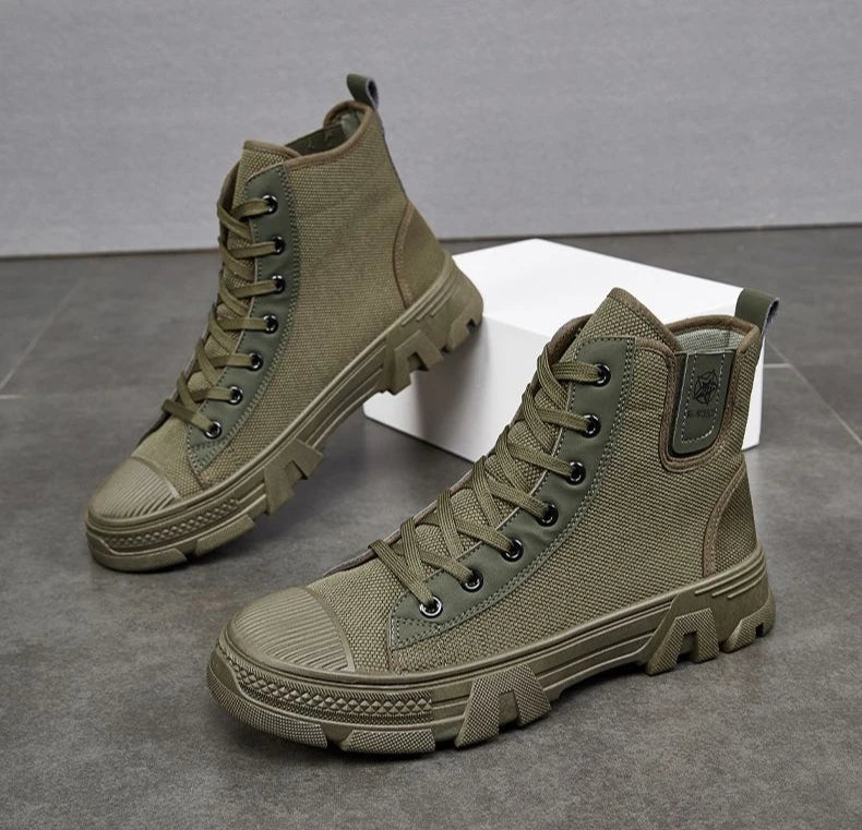 Man Shoes Lace Up Warm Industrial Safety High Cut Boots for Men with Fur Work Winter Footwear Cheap Casual Classic Non Slip Y2k