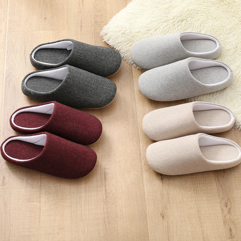 2024 Winter Women Warm Slippers Men Indoor Home Bedroom Flat Slides Couples Casual Plush Non-slip Flip Flops Ladies Soft Sandals