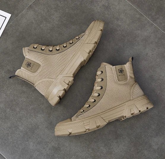 Man Shoes Lace Up Warm Industrial Safety High Cut Boots for Men with Fur Work Winter Footwear Cheap Casual Classic Non Slip Y2k