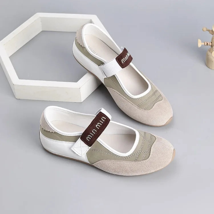 Spring and Autumn Women's Ballet Flat Shoes Retro Versatile  Shallow-mouth Single Shoes Fashion Hook Loop Casual Mary Jane Shoes