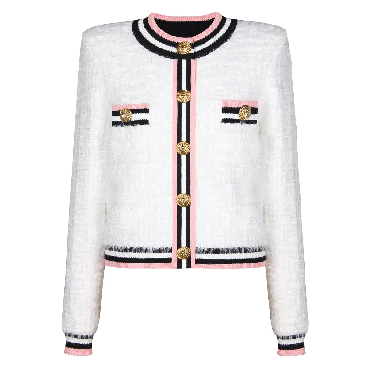 ZJYT Autumn Designer Single Breasted Cardigan Sweaters for Women Knitting Tops Short Sleeve Knitwears Jersey Mujer Blue 2024 New