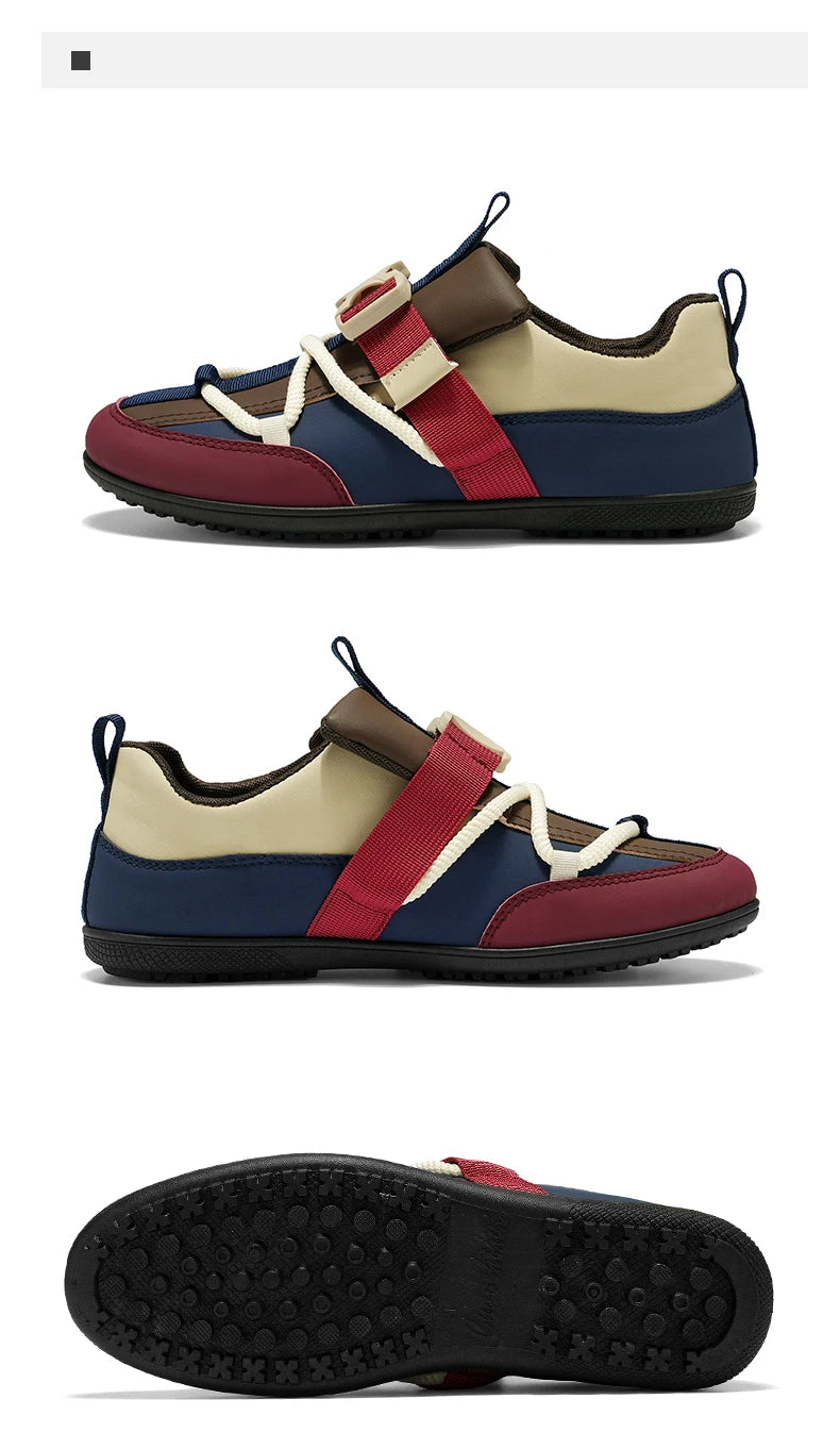 2025 Fashionable Men's Shoes Men Vulcanized Sneakers Leather Casual Shoes Slip-On Walking Travel Shoes Flat Bottomed Work Shoes