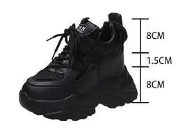 Autumn Orange Platform Sneakers Thick Sole Wedge Heels Women Casual Shoes Lace-up Slip On 2025 Ladies Height Increasing Shoes