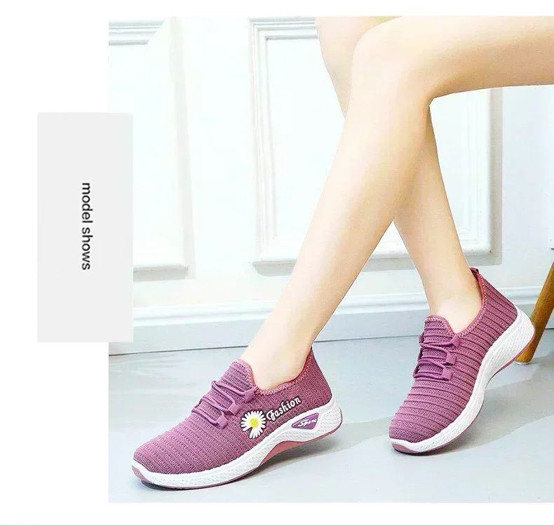 Fashionable Women's Sports Shoes, Thick Breathable Soft Sole Mesh, Lightweight Sneakers Casual Shoes, Comfort, Breathable