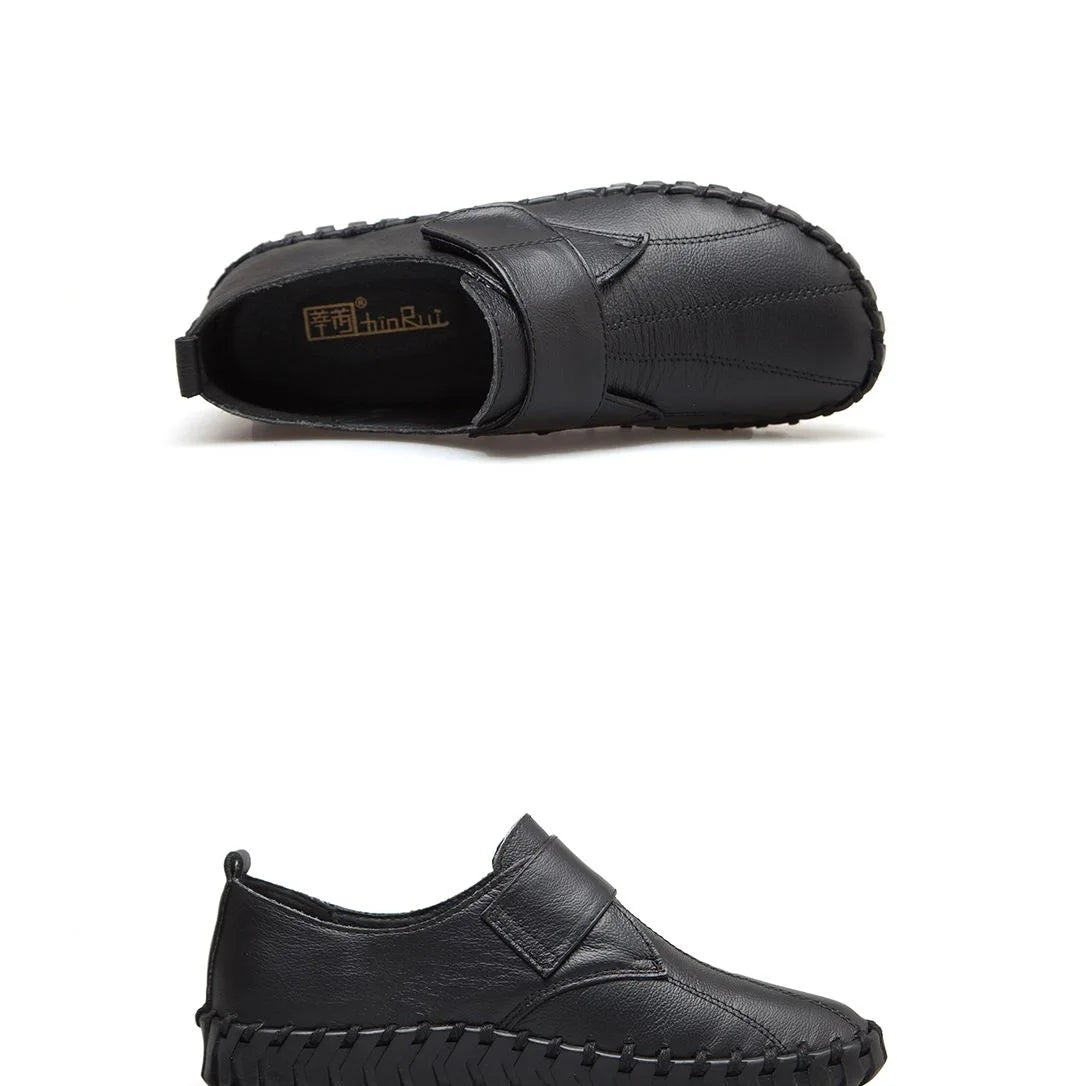 Ballet Flats Women Shoes Loafers Genuine Leather Woman Flats Slip On Women's Loafer Female Moccasins  Mom Work Shoes 35-42