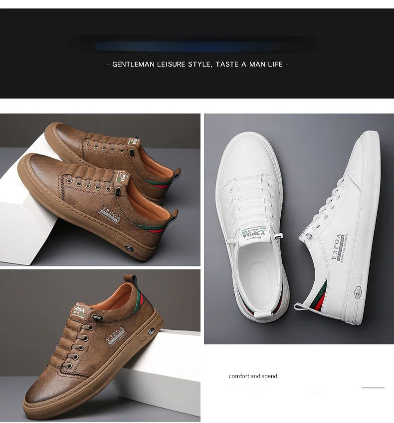 Luxury Men's Casual Shoes 2025 New High Quality Leather Shoes for Men Fashion Comfortable Sports Shoe Outdoor Men's Tennis Shoes