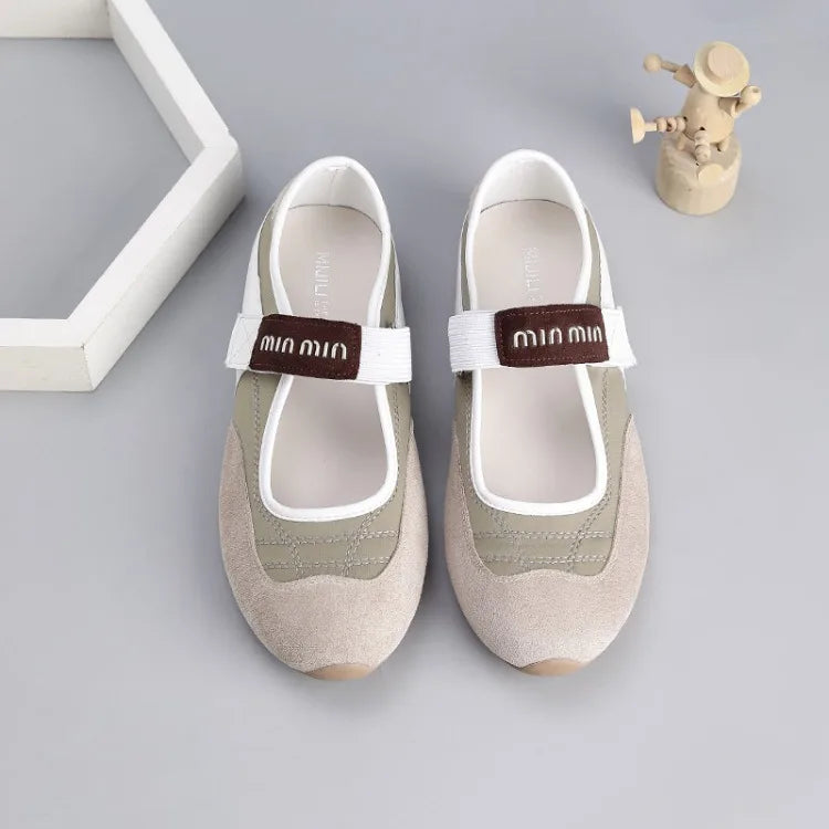 Spring and Autumn Women's Ballet Flat Shoes Retro Versatile  Shallow-mouth Single Shoes Fashion Hook Loop Casual Mary Jane Shoes