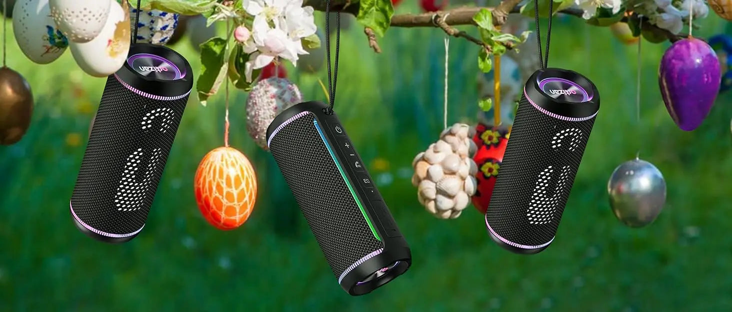 Ortizan Bluetooth Speaker X30, V5.3 Wireless IPX7 Waterproof Shower Speaker,40W HiFi Stereo Sound,TWS Pairing,30H Music Playtime