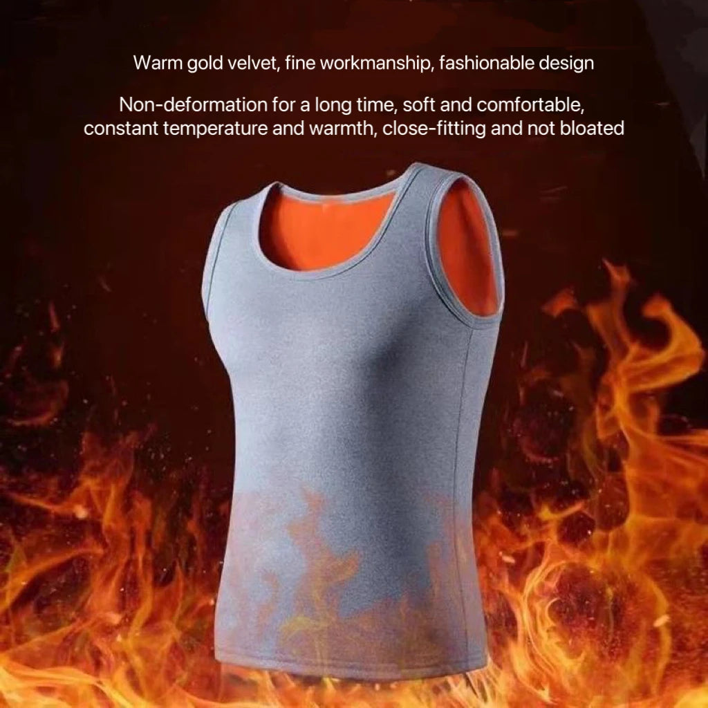 1pcs Men Thermal Underwear Man Sleeveless Vest Autumn WinterThermo Lingerie Men's Warm Top Thickening Thermo Vest Undershirt