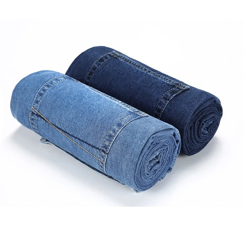 100% Cotton Men's Brand Thin Business Jeans Straight Slim Classic Male Trousers Fashion Casual Breathable Summer Denim Pants