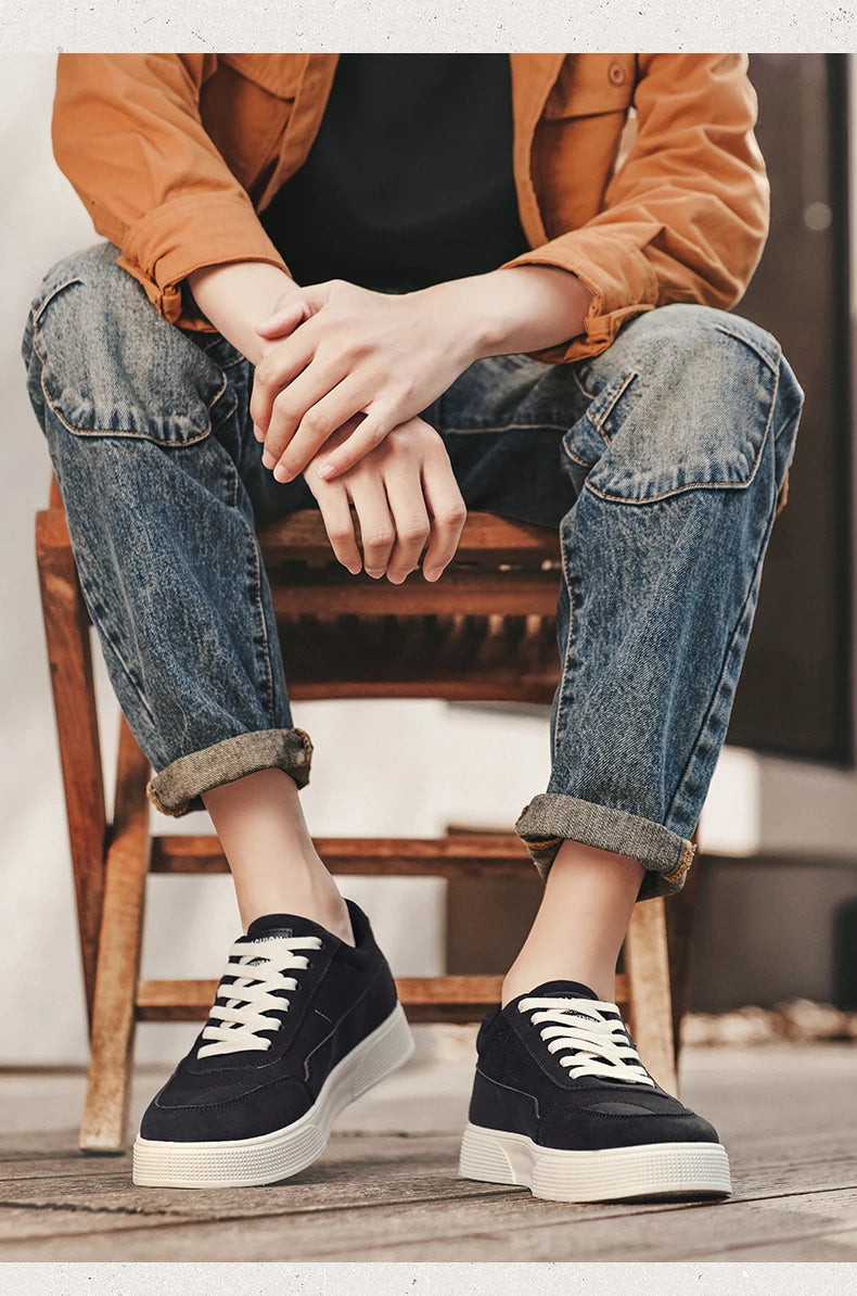 Men's plus size casual shoes summer new soft-sole non-slip outdoor thick-sole walking shoes fashion sports board shoes flat shoe