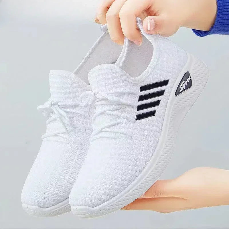 Fashionable Women's Sports Shoes, Thick Breathable Soft Sole Mesh, Lightweight Sneakers Casual Shoes, Comfort, Breathable